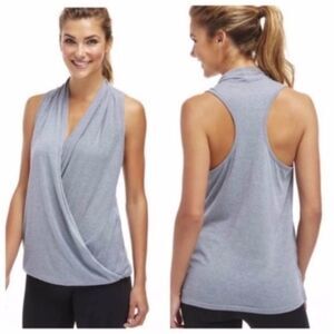 Fabletics Aruba Gray Wrap Tank Top Shirt Gray Large